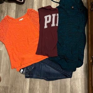 Sonoma jean straight sz 2- Maurice’s or sweater s- pink-xs-rue21 hoodie m